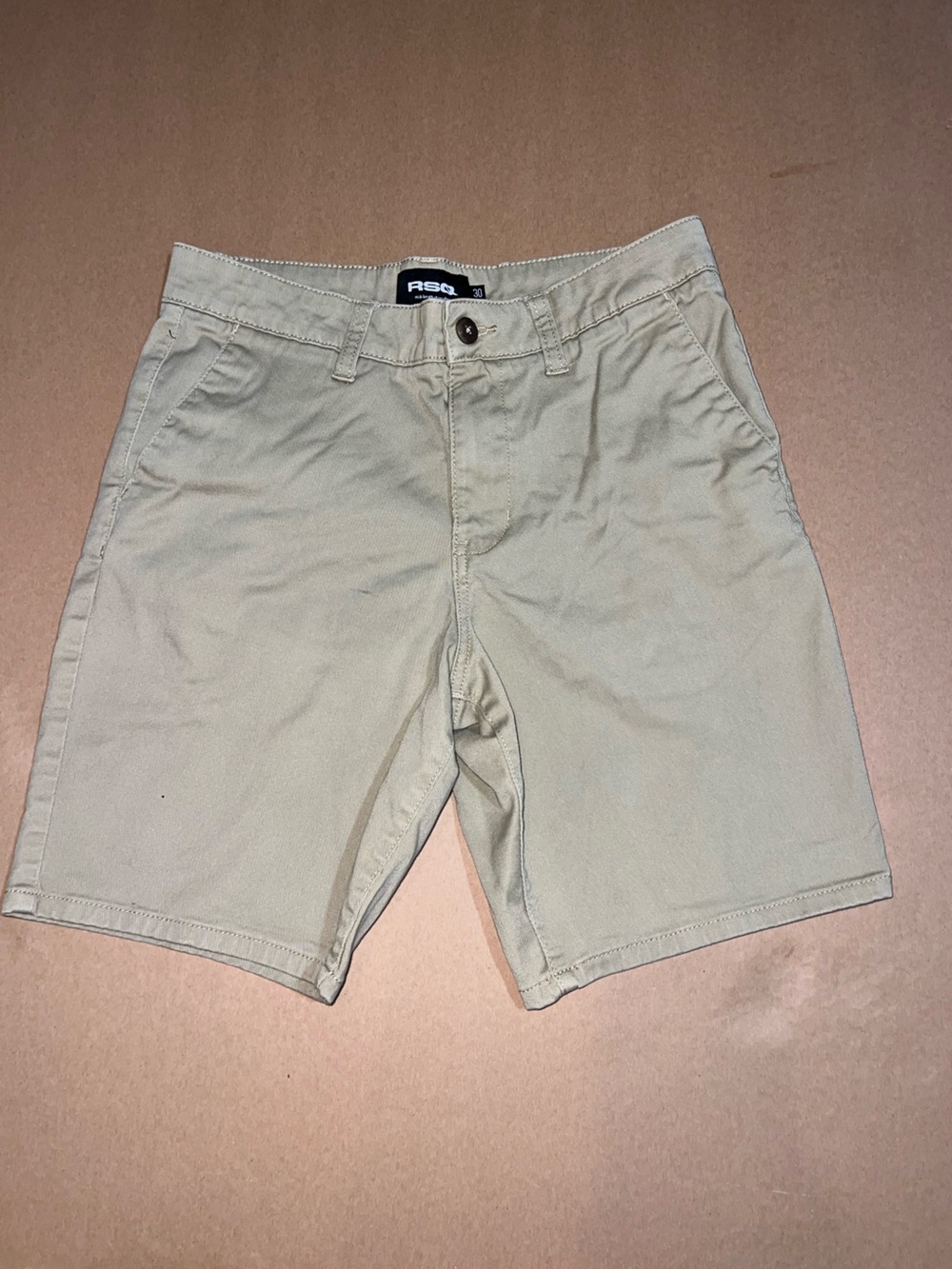 RSQ Beige Flat Front Men's Shorts
